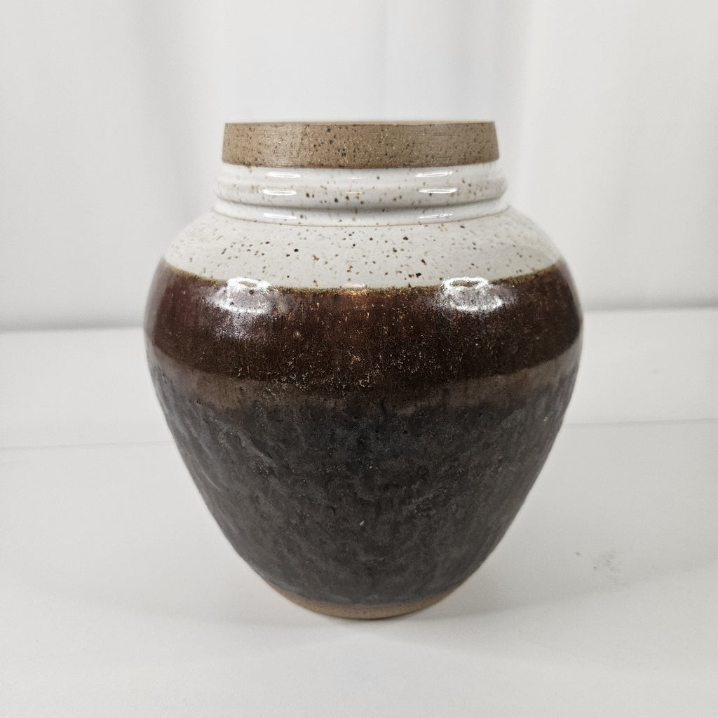 Handcrafted Saltglazed Stoneware Storage Jar Pottery Art Artist Signed Original