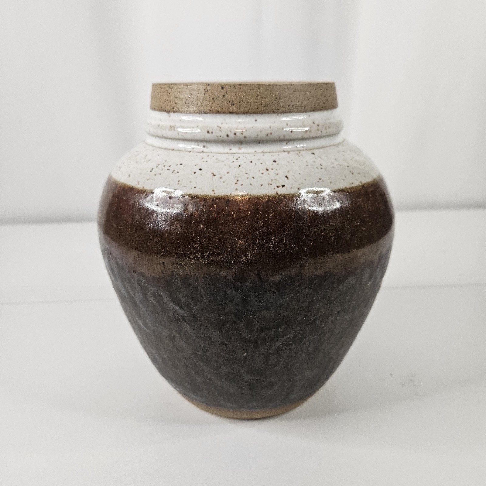 Handcrafted Saltglazed Stoneware Storage Jar Pottery Art Artist Signed Original