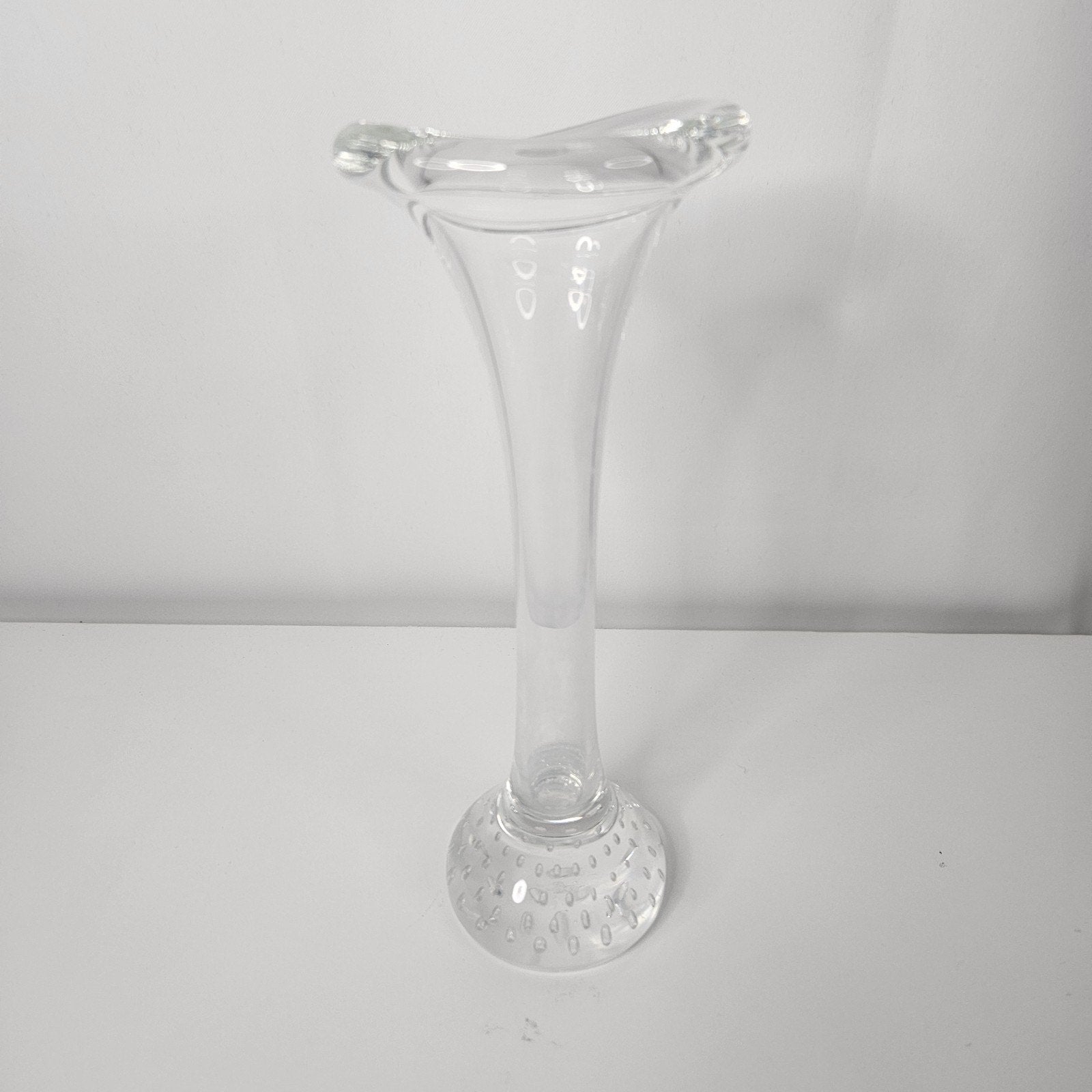 Vintage Aseda Glasbruk Clear Glass Bud Vase Jack Pulpit Bullicante Glass Vase
