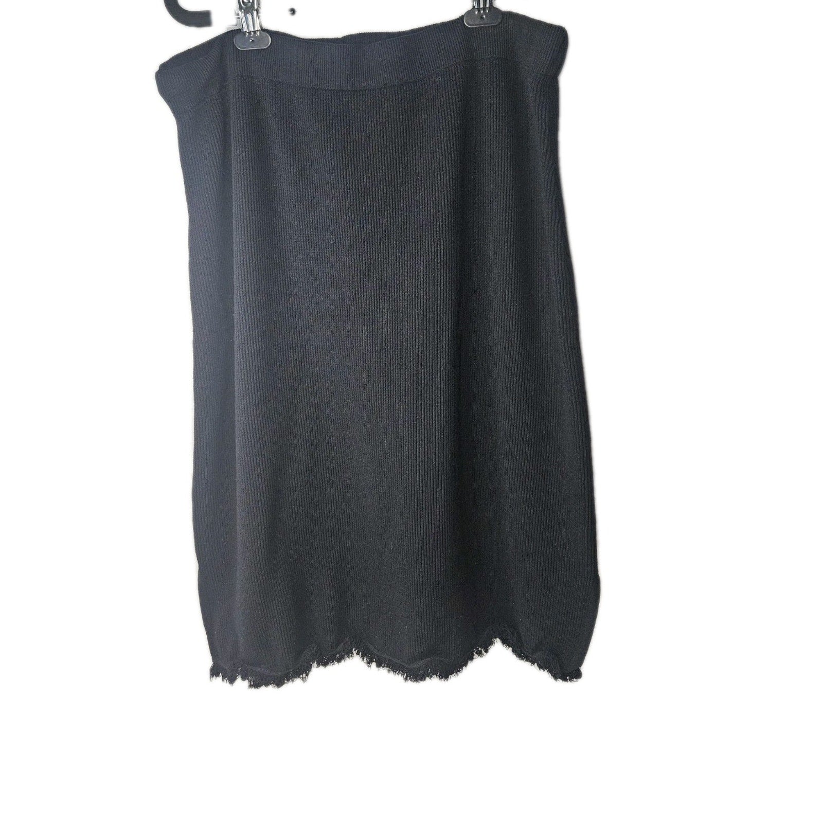 Alfani Distressed Knit Pencil Midi Skirt Plus Size XXL Black Skirt