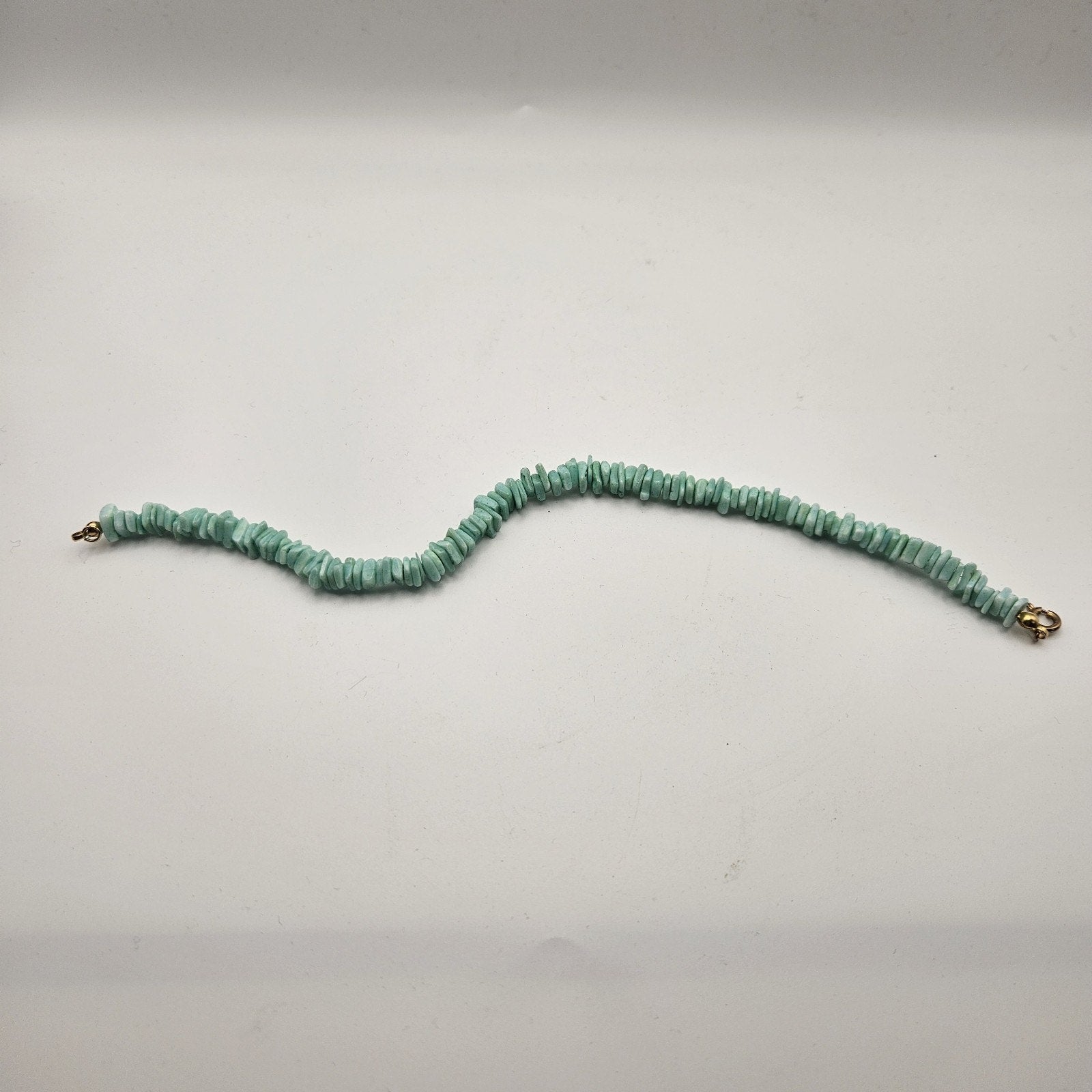 Teal Green Puka Chip Shell Beads Anklet Bracelet Vintage 90s Y2K Preppy Beach