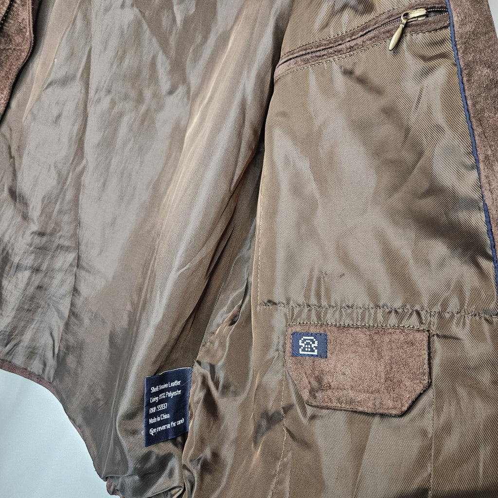 Y2K Vintage Newport Harbor Men's Classic Brown Suede Jacket Medium
