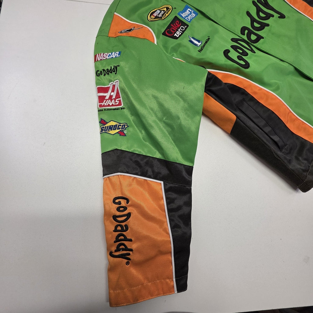 Vintage Go Daddy Nascar Racing Jacket Danica Patrick Kid SM Black Green Chase NWT