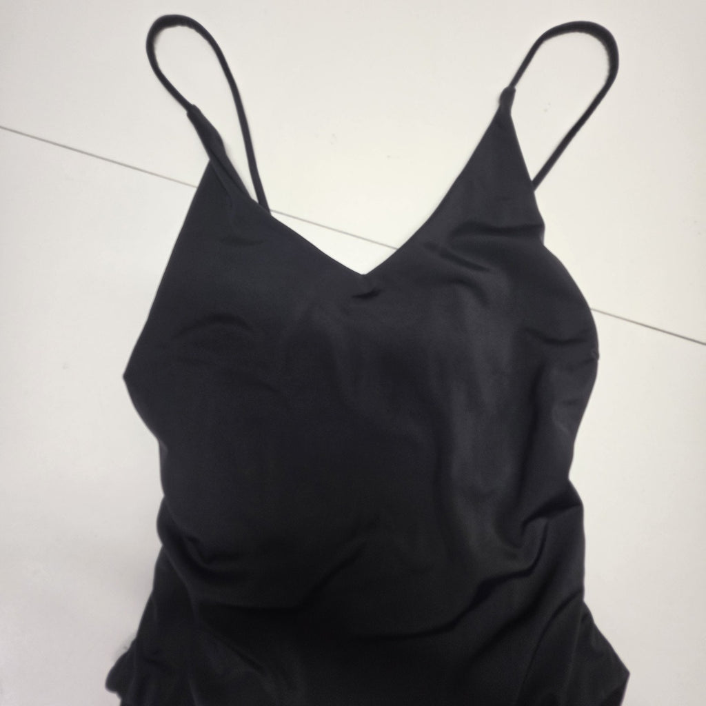 Dixxon Black One Piece Swimsuit Beach Logo XL Classic Strappy Back NWOT