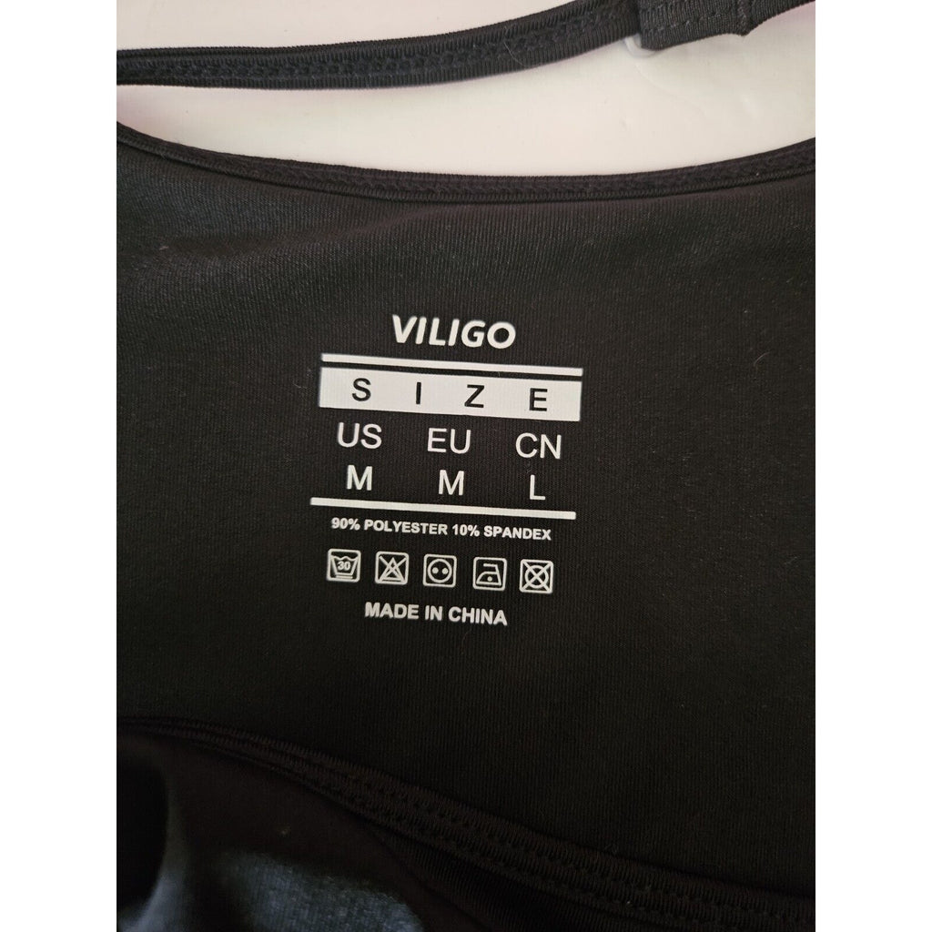 NWOT Viligo Tennis Dress Exercise Dress Built In Bra & Shorts Black Size Medium