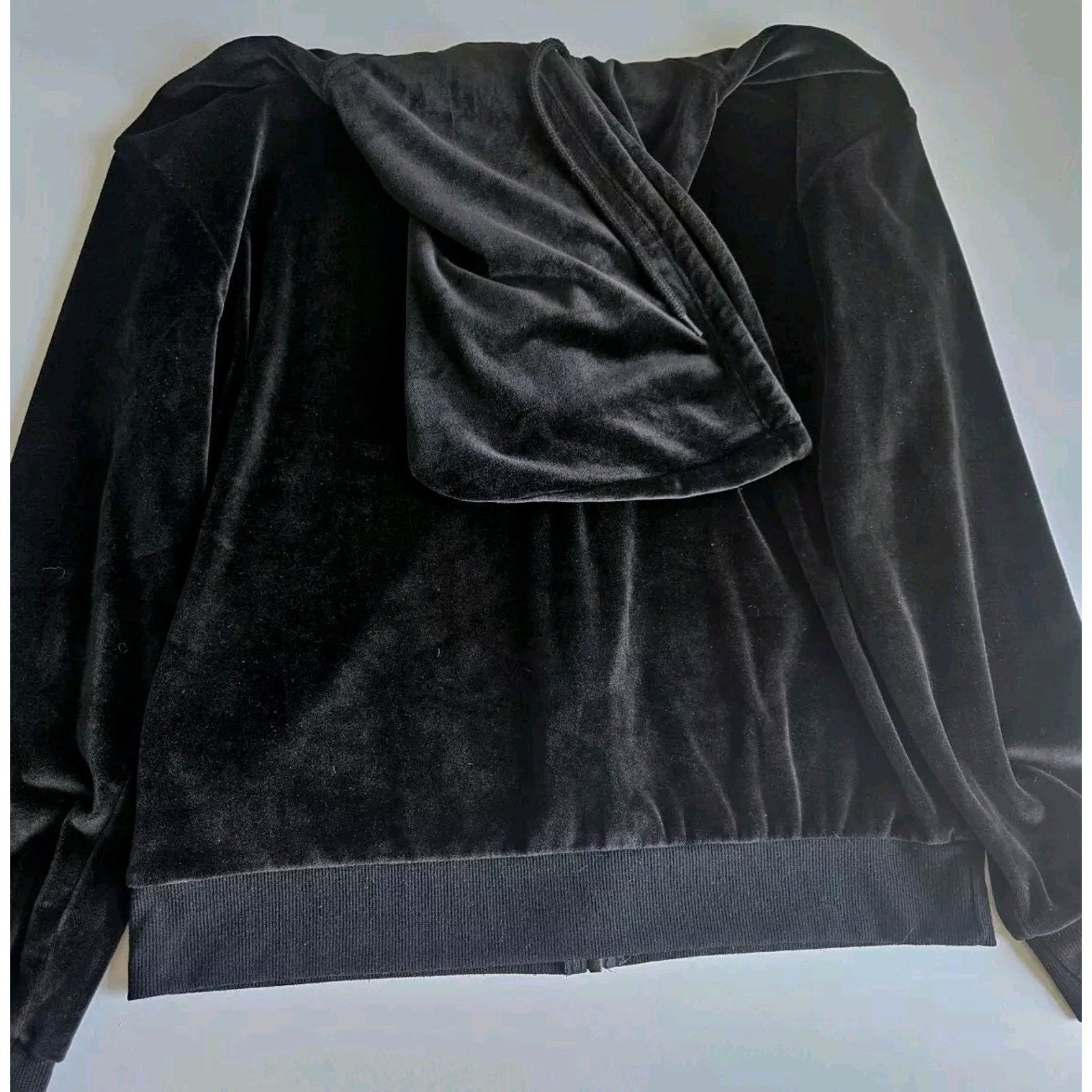 NBA Chicago Bulls Logo Full Zip Black Velour Track Jacket Womens Medium Red NWOT