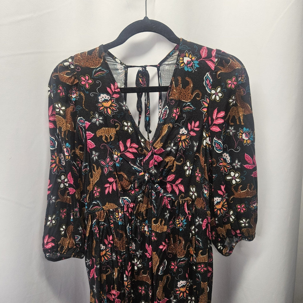 Torrid Mini Rayon Slub Balloon Sleeve Twist Front Dress Torrid Size 0 Large