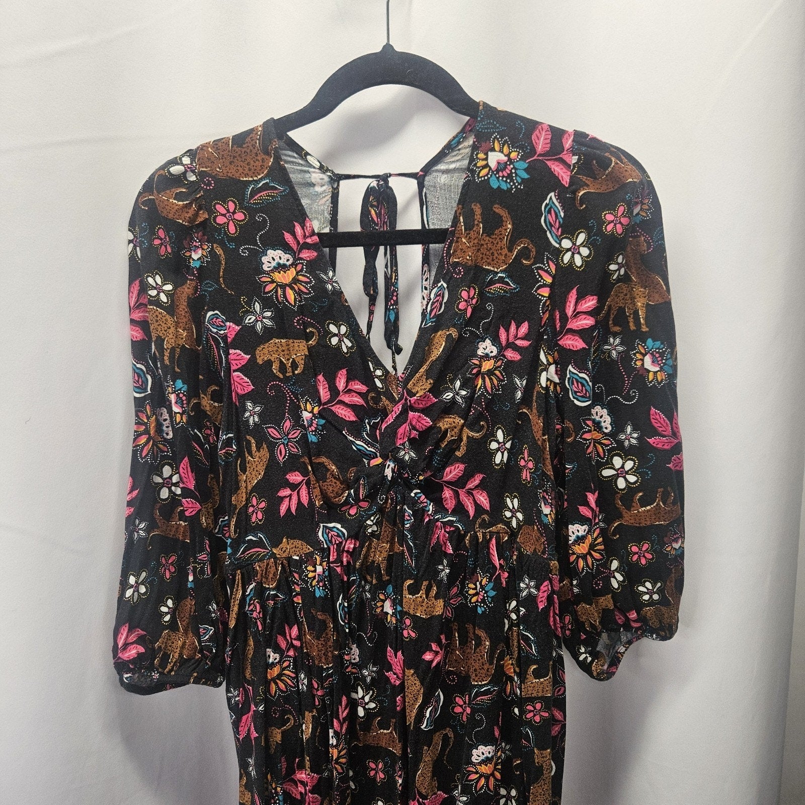 Torrid Mini Rayon Slub Balloon Sleeve Twist Front Dress Torrid Size 0 Large