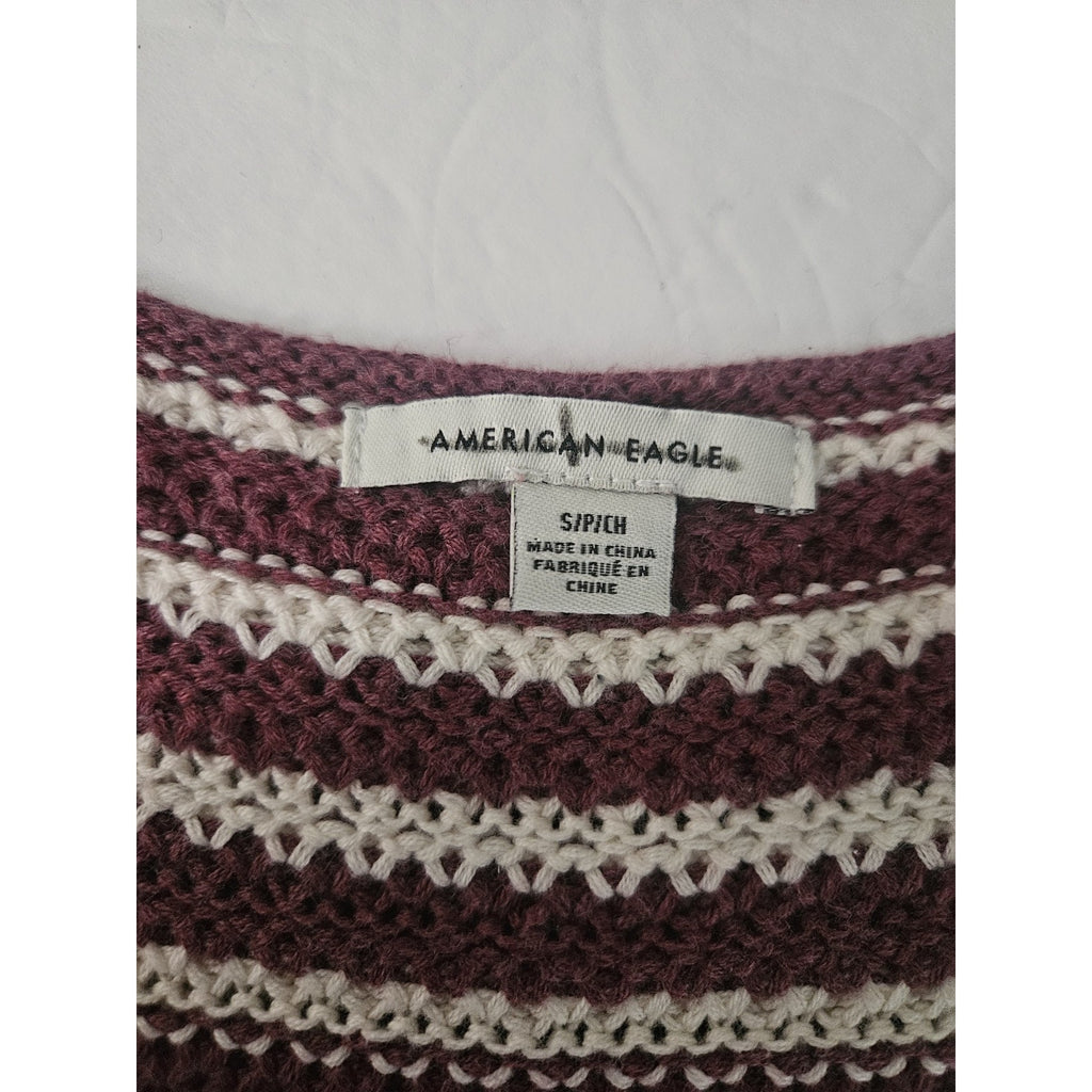 American Eagle Outfitters Top Crochet Sleeveless Scoop Neck Tank Small Burgundy