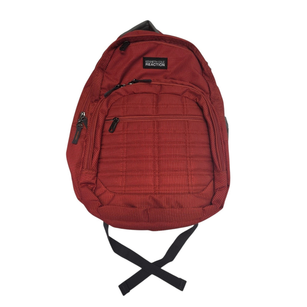 Kenneth Cole Reaction 19" Backpack 15.6" Laptop Pocket Red Gray Textured
