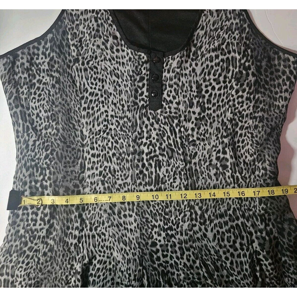Milano Snow Leopard Tank Short Layered Dress Womens Size 14