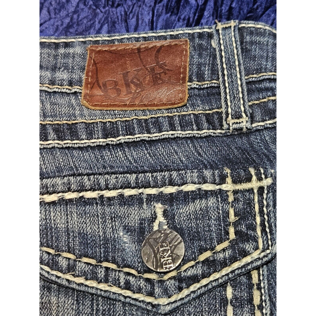 BKE Sabrina cropped jeans womens stretch denim distressed size 25 (2) L 23.5"
