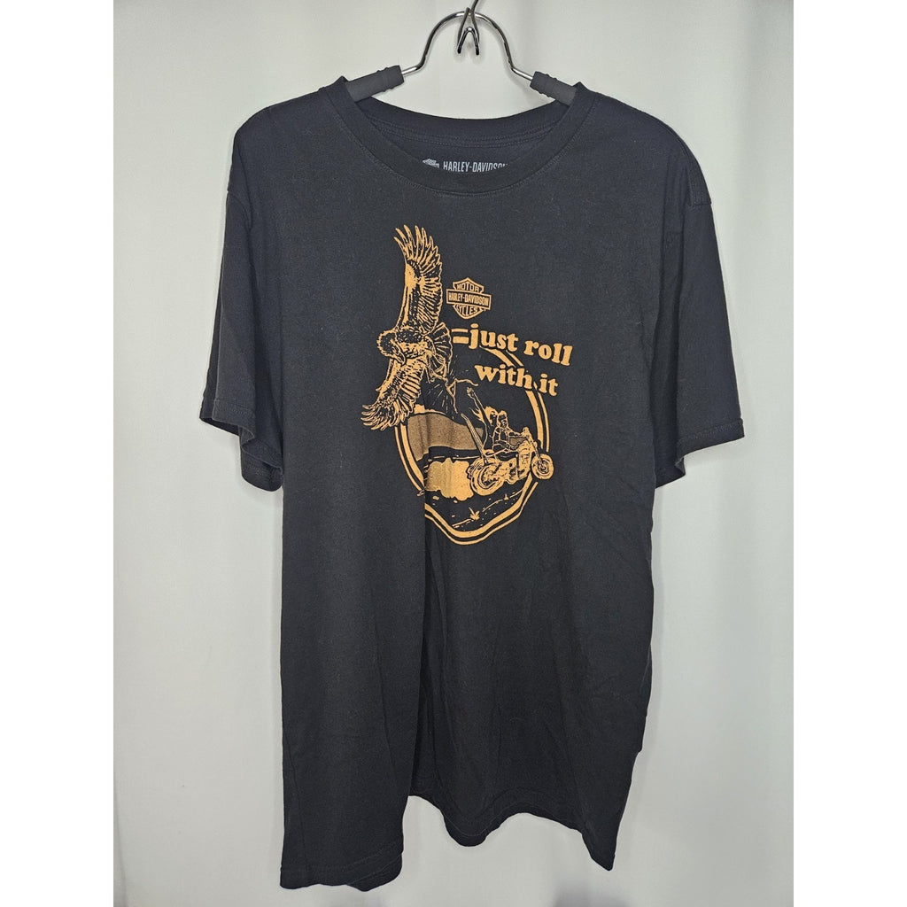 Harley Davidson T-Shirt Just Roll With It Biker Men’s Size 2XL Black 2019