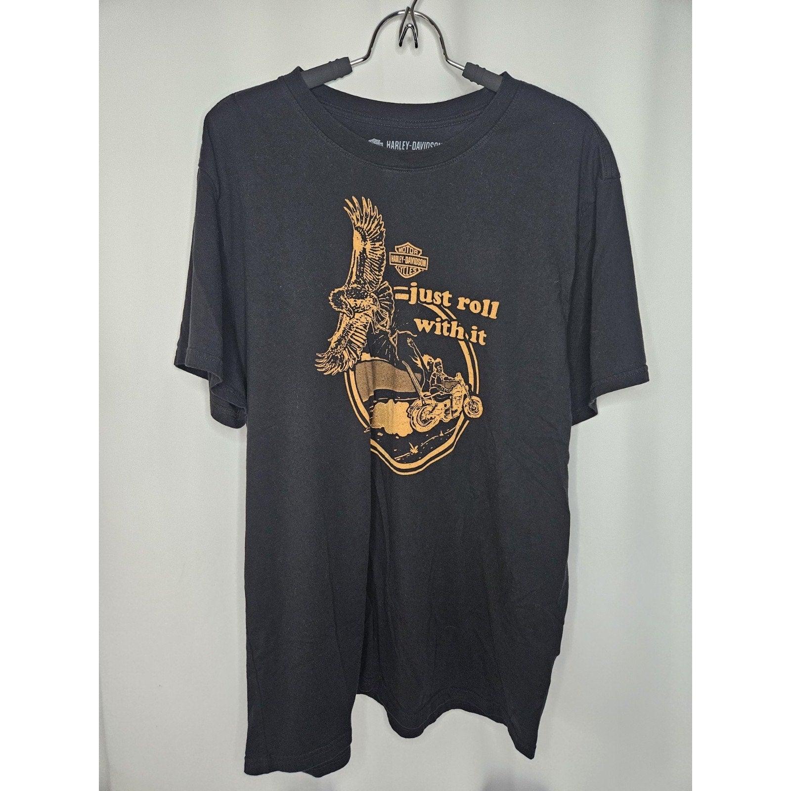 Harley Davidson T-Shirt Just Roll With It Biker Men’s Size 2XL Black 2019