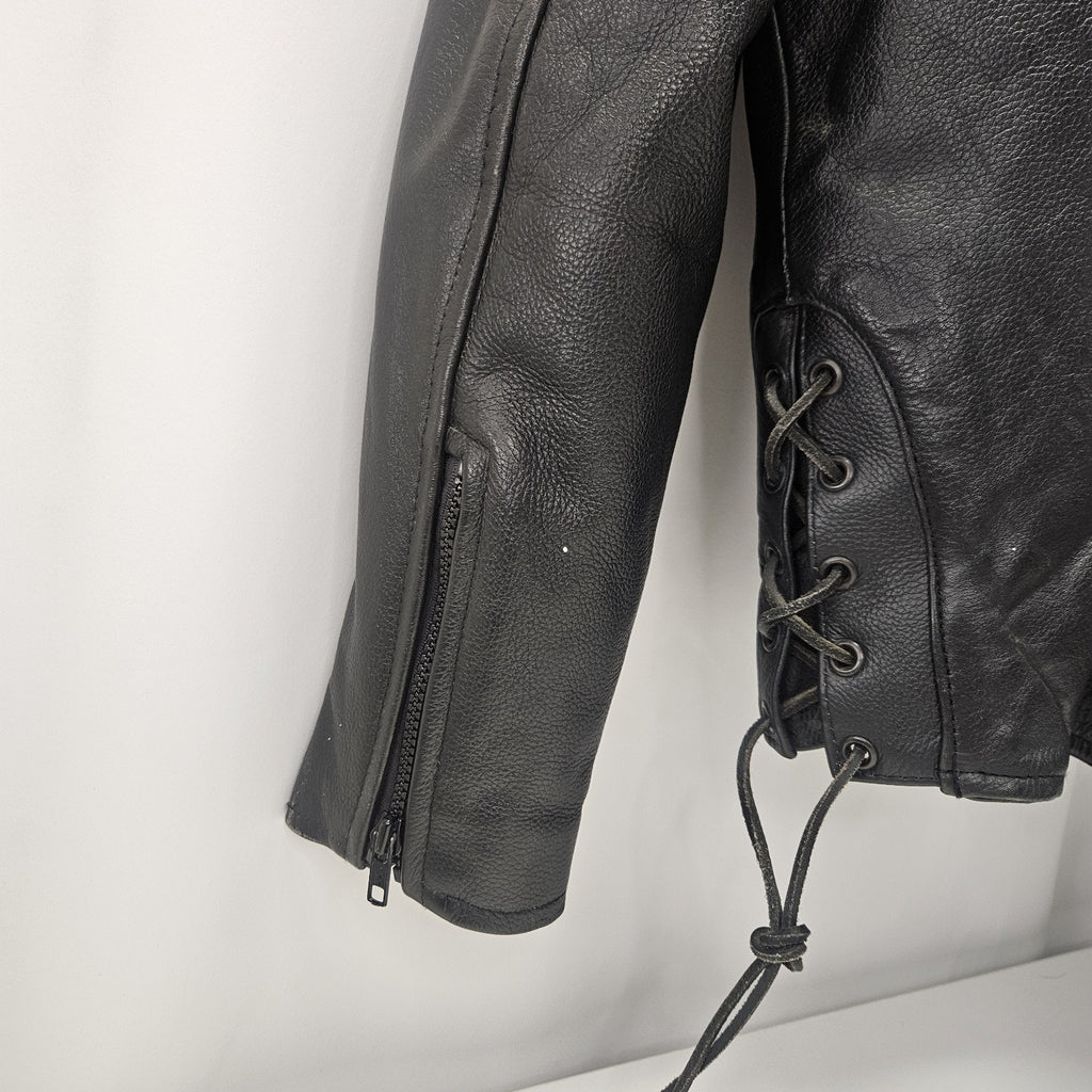 Vintage Leather King Thinsulate Leather Biker Jacket Womens Sz Large Motorcycle