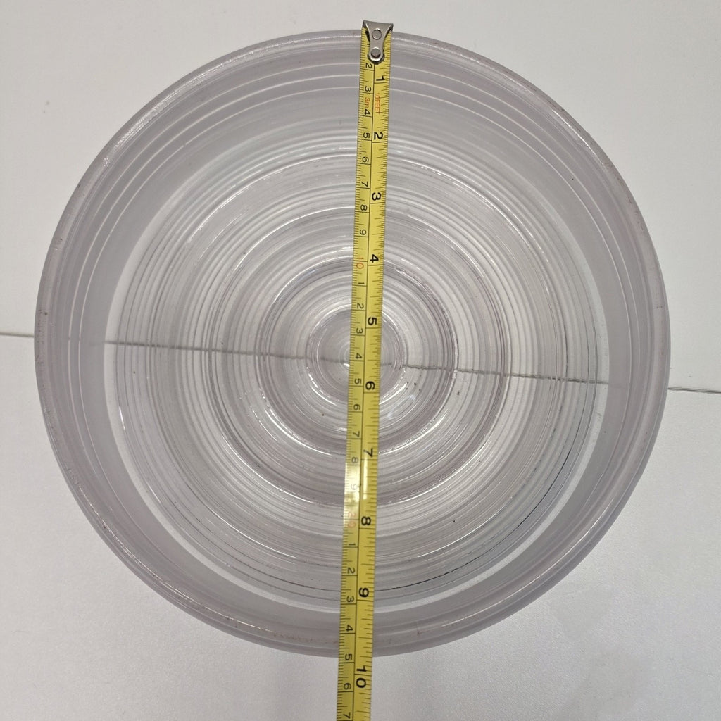 Vintage Light Fixture Cover 9-3/4" Diameter Frosted Sides Clear Stepped Bottom