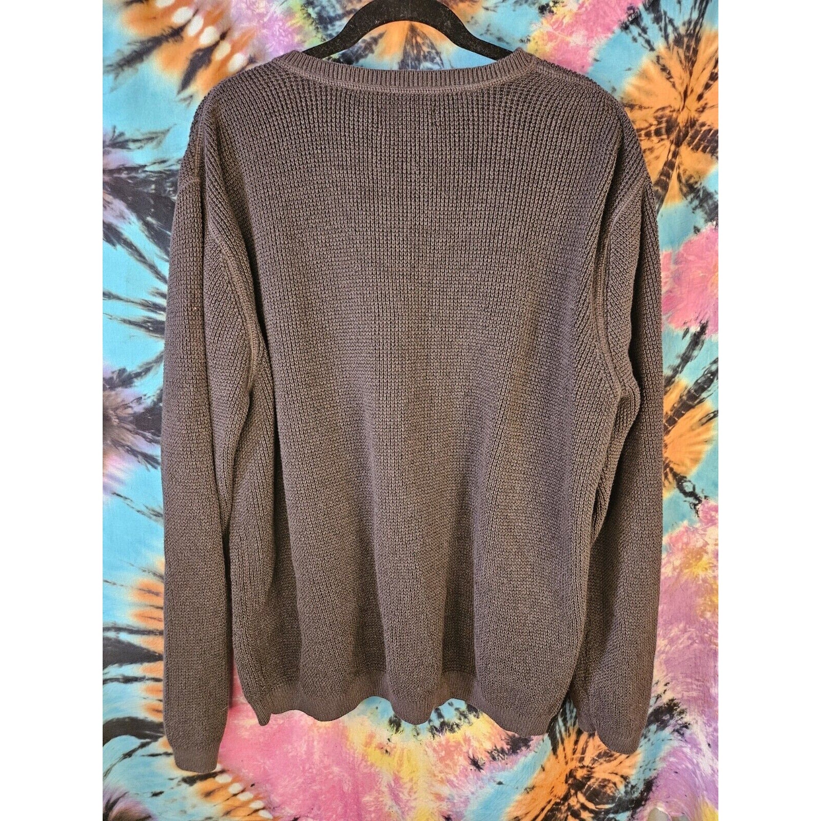 GH Bass & Co Knit Sweater Mens XL Dark Gray 100% Cotton 1/4 Button Shirt