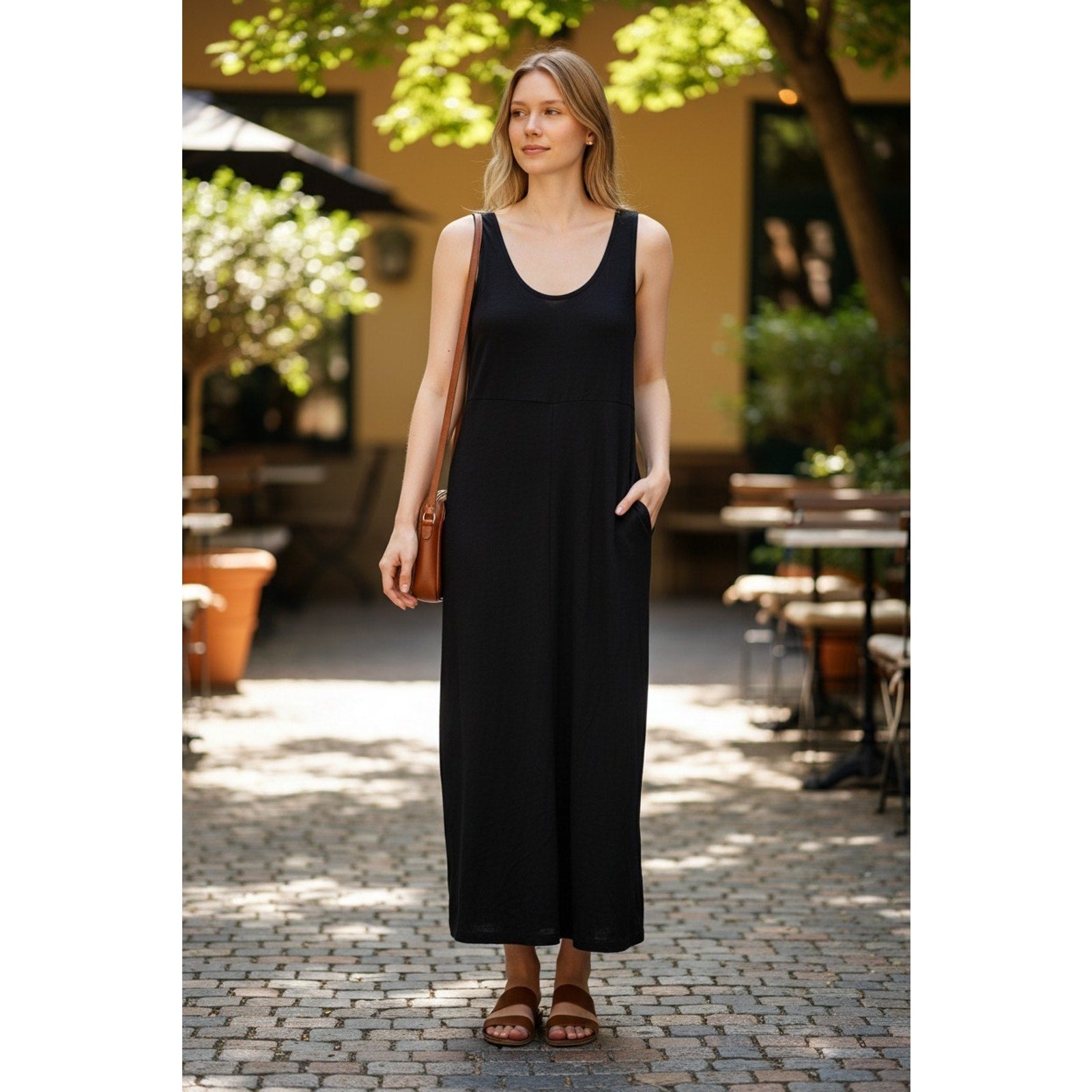 Nina Piccolino Vtg 90s Semi Sheer Midi Tank Dress Whimsigoth Boho Grunge Sz 6