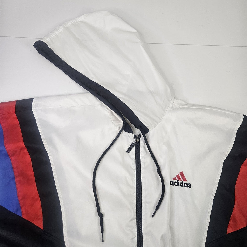 Vintage 90s Adidas Originals Windbreaker Jacket Football Mens Medium Sportswear