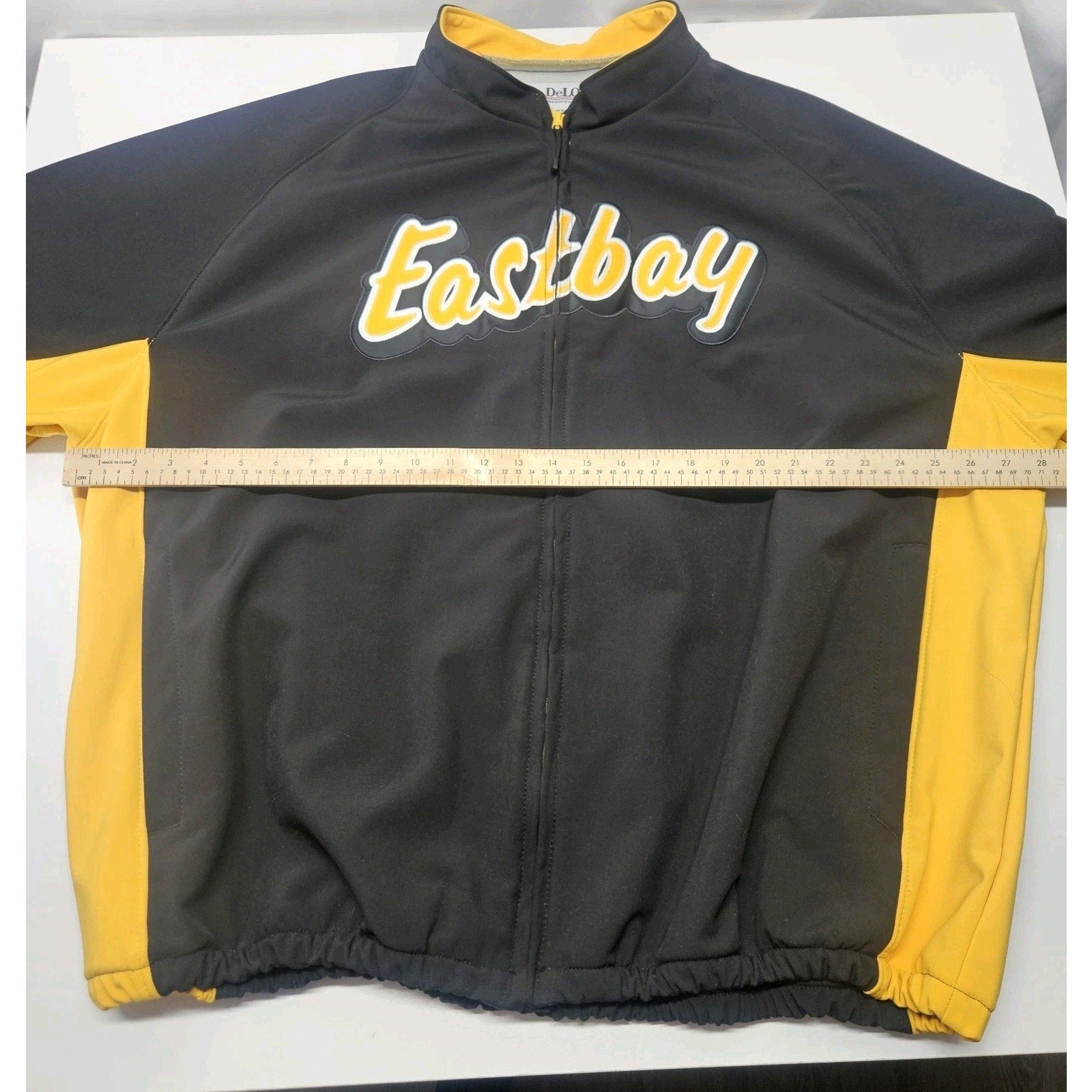 Eastbay DeLong Full Zip Embroidered Black & Yellow Jacket Size 2XL NWT Vintage