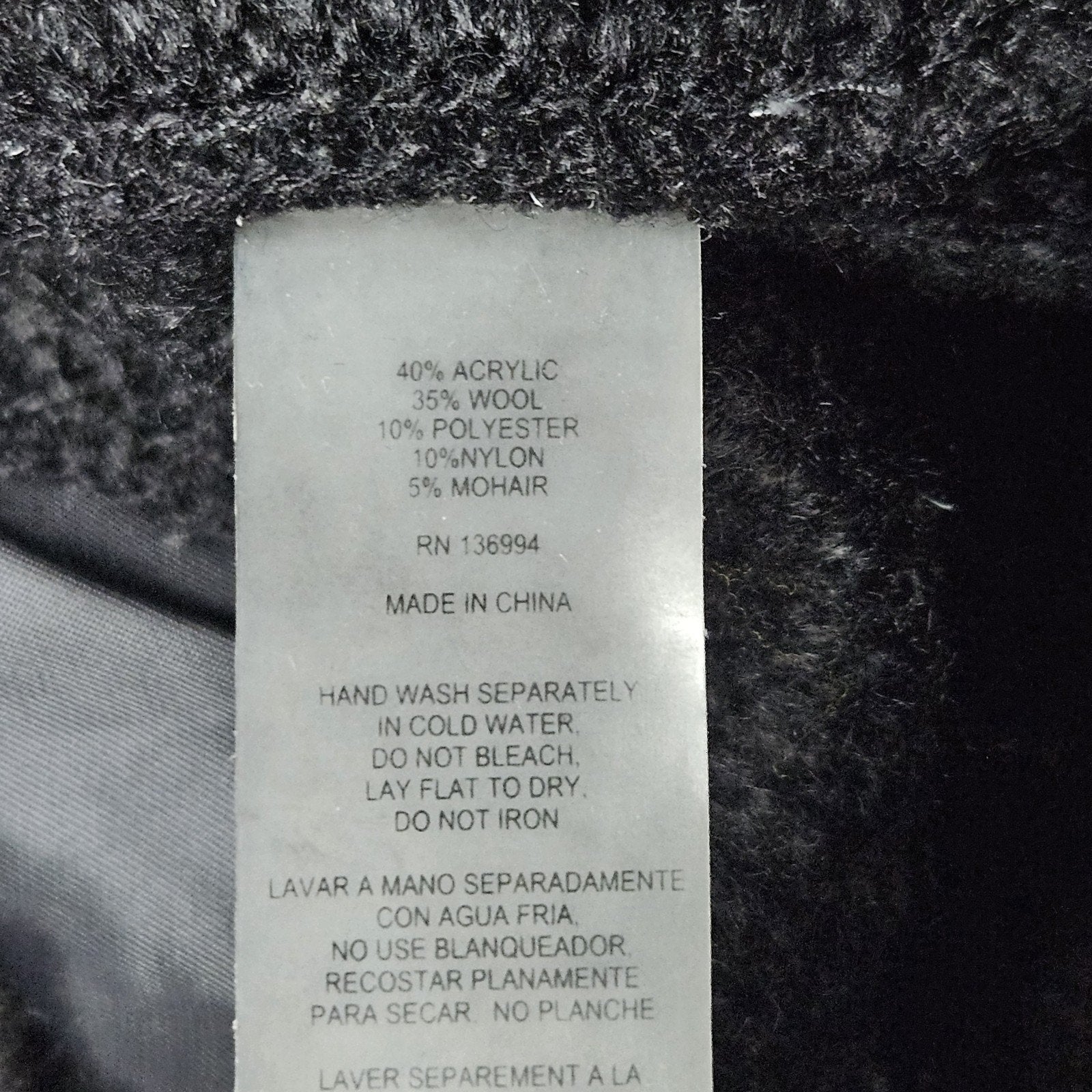 Liquid By Sioni Black Knit Wearable Art Wool Mohair Sweater Cardigan Boho Medium