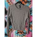 Vintage Izod Gray Knit Lightweight Sweater Women's Large Pullover Classic Preppy