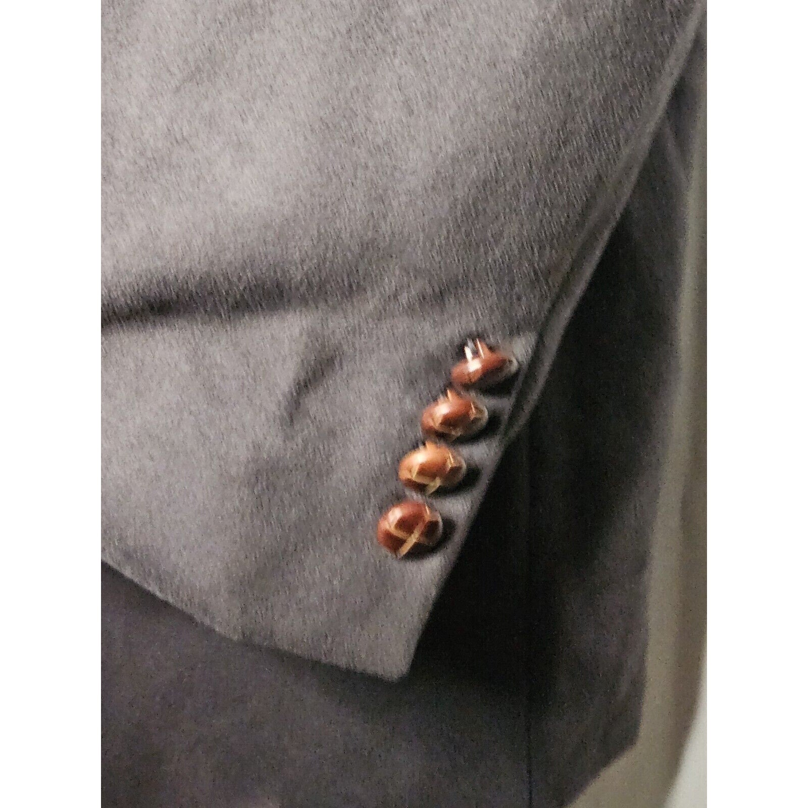 Vintage Chaps Ralph Lauren Blazer Mens 46R XL Dark Gray Faux Suede 3 Buttons