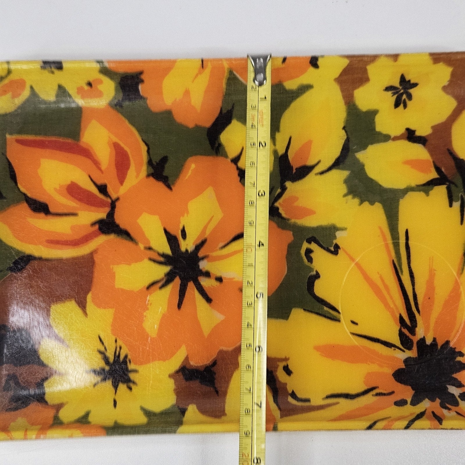 Flower Power 1960’s Fiberglass Serving Trays Quaker Fashion Fair Trinket Tray