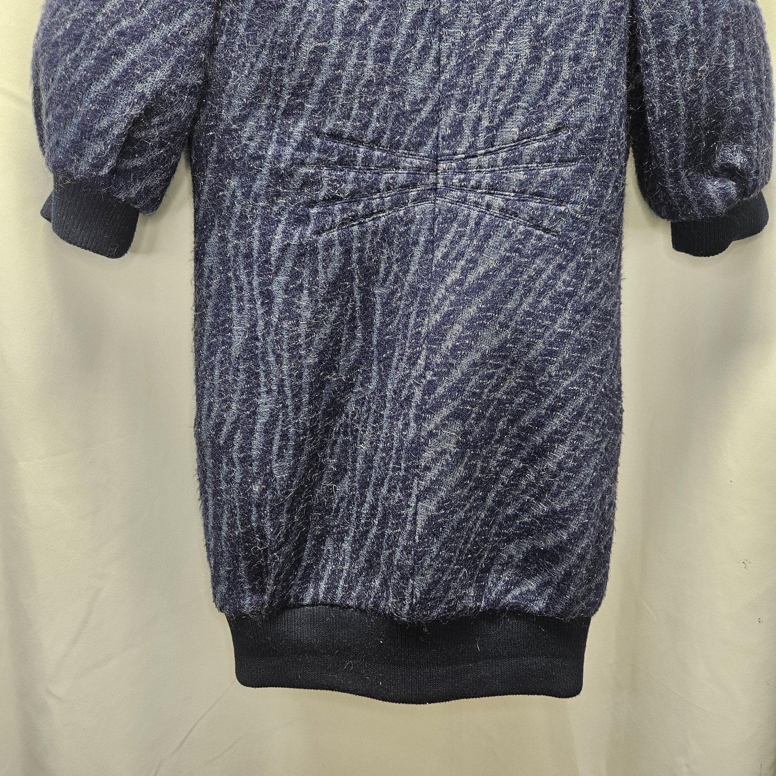 Vtg C. Luce Inc. Blue Gray Mohair/Wool Coat Jacket Womens Small Puff Sleeves