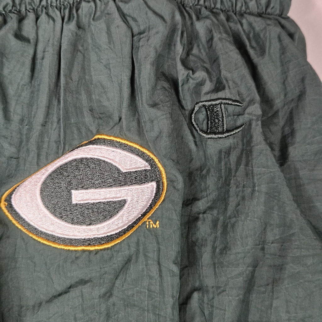 VTG 1994 Men's Champion Green Bay Packers Nylon Windbreaker Track Pants XL FLAW