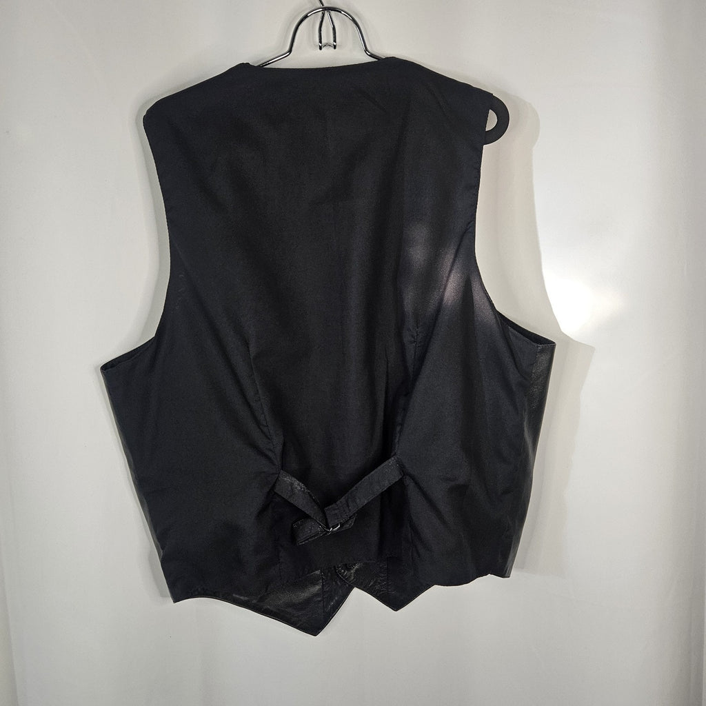 Wilson's Black Leather Bikers Vest Size Large Men's Moto Western Classic