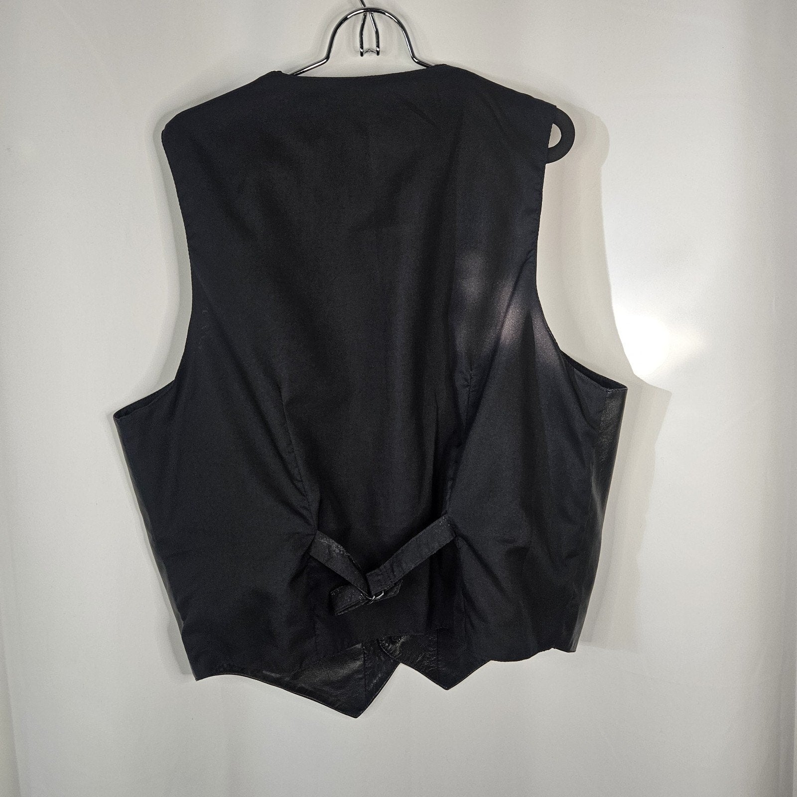 Wilson's Black Leather Bikers Vest Size Large Men's Moto Western Classic
