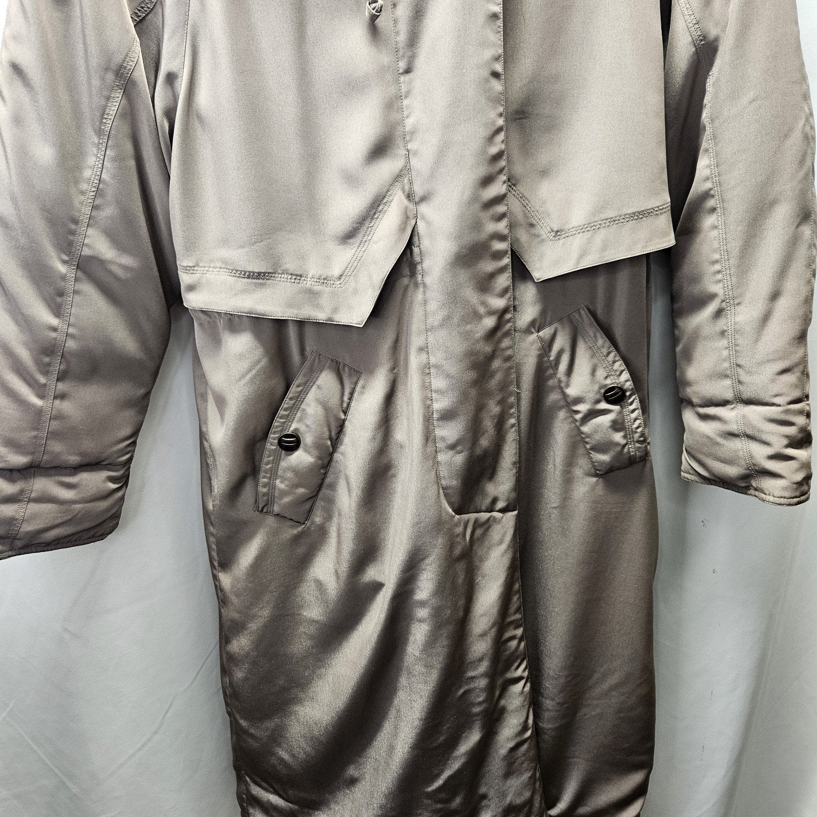 Platinum Utex Women’s Removable Faux Fur Hood Quilted Long Coat Parka