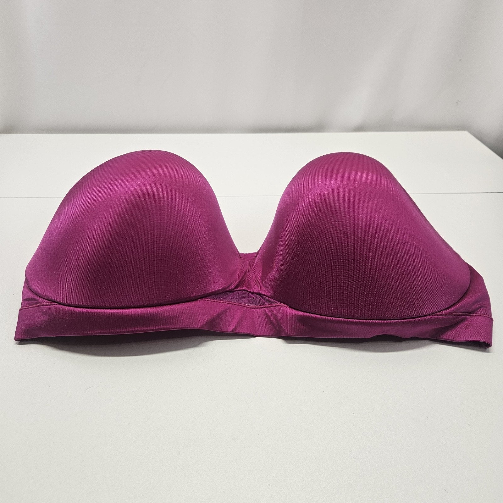 CACIQUE Magenta Pink Satin Bra Size 44H Full Coverage T Shirt Bra Everyday