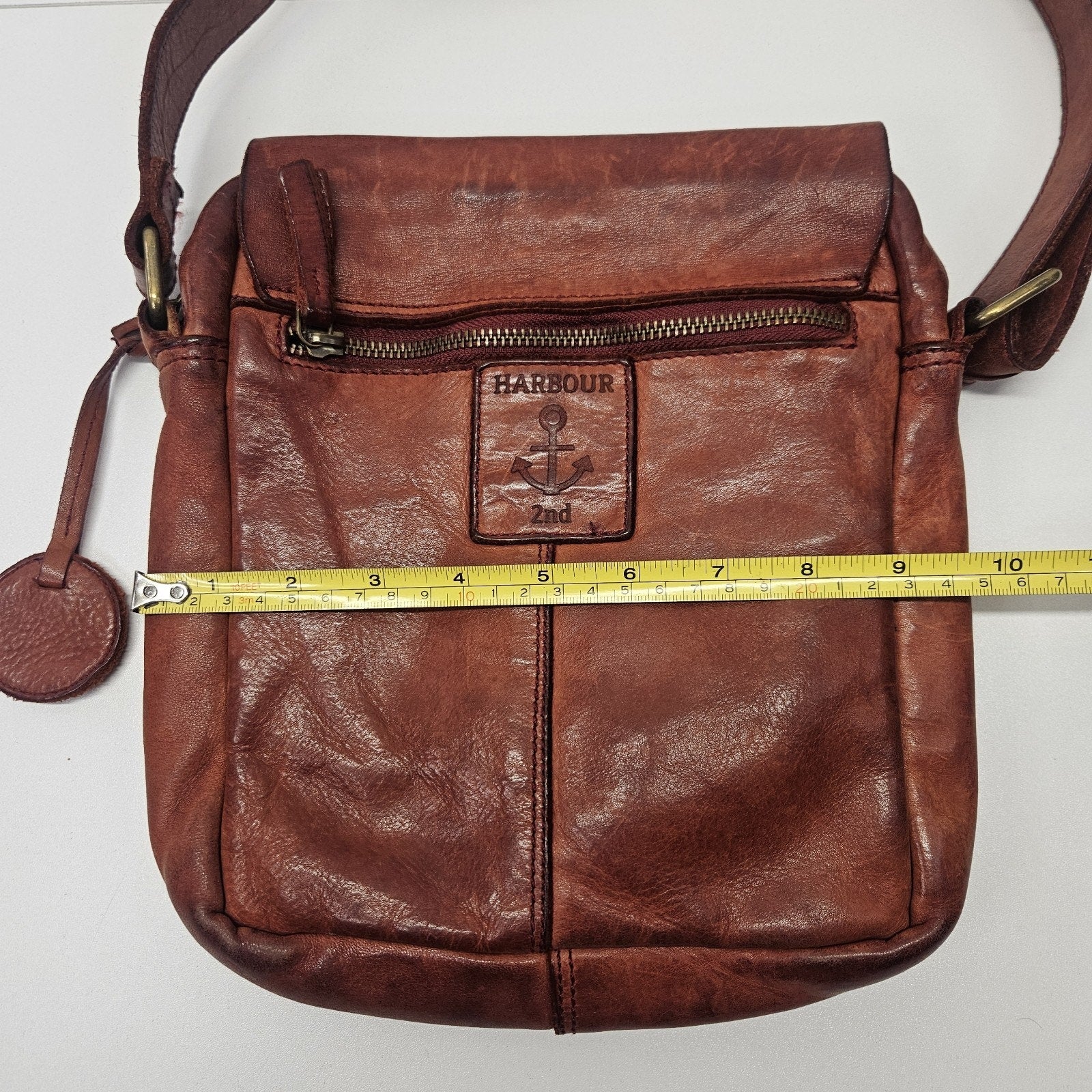 Harbour 2ND MARLIES Flap Rust Leather Crossbody Bag Purse