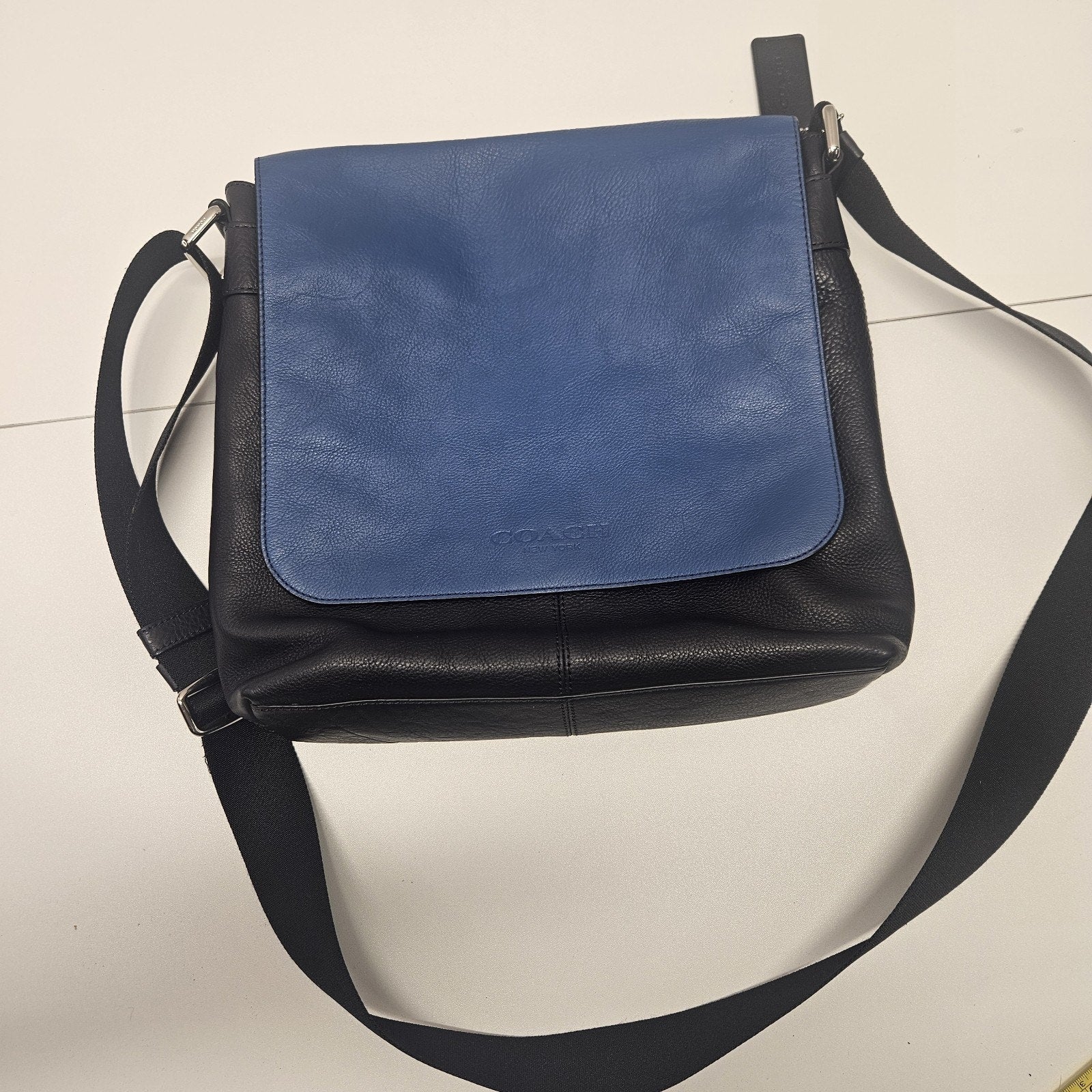 Coach Sullivan Small Messenger Sport Calf Leather Midnight/Denim F72108 $325