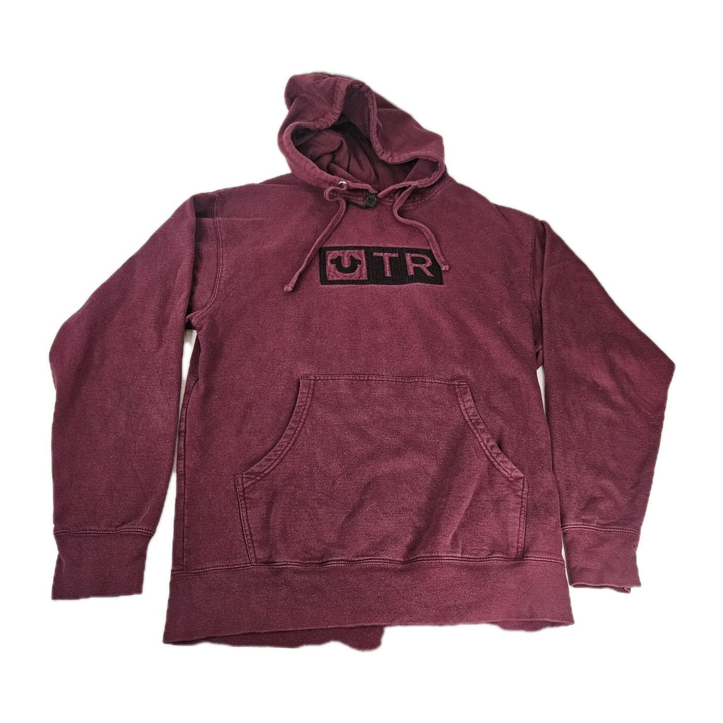 True Religion Men's Embroidered TR Box Logo Pullover Hoodie Sweatshirt Medium