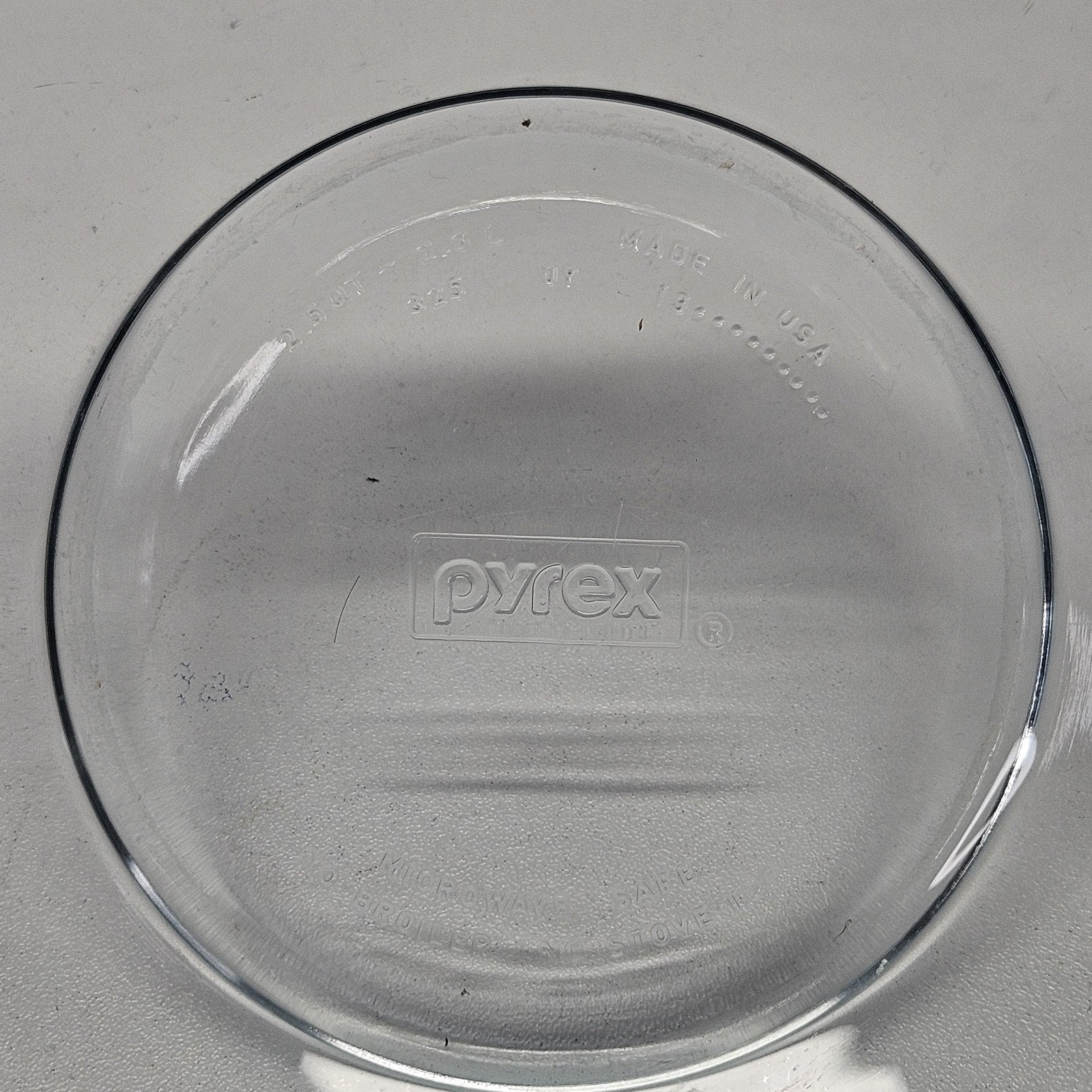 Pyrex 325 Polka Dots Test Bubbles Circles Clear Mixing Bowl Vintage Kitchen