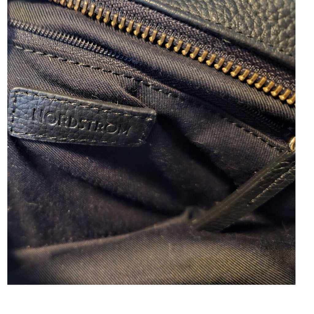 Nordstrom Classic Pebbled Faux Leather Black Crossbody Purse