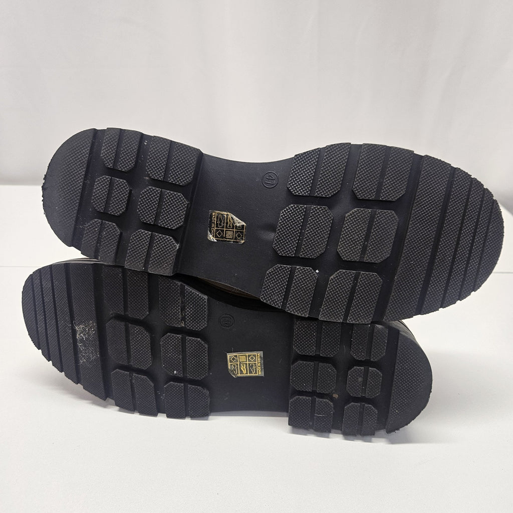 AZURA Italian Fashion Boots Nude Leather Size US 10 UK 41 Zipper Lug Boot Shoes