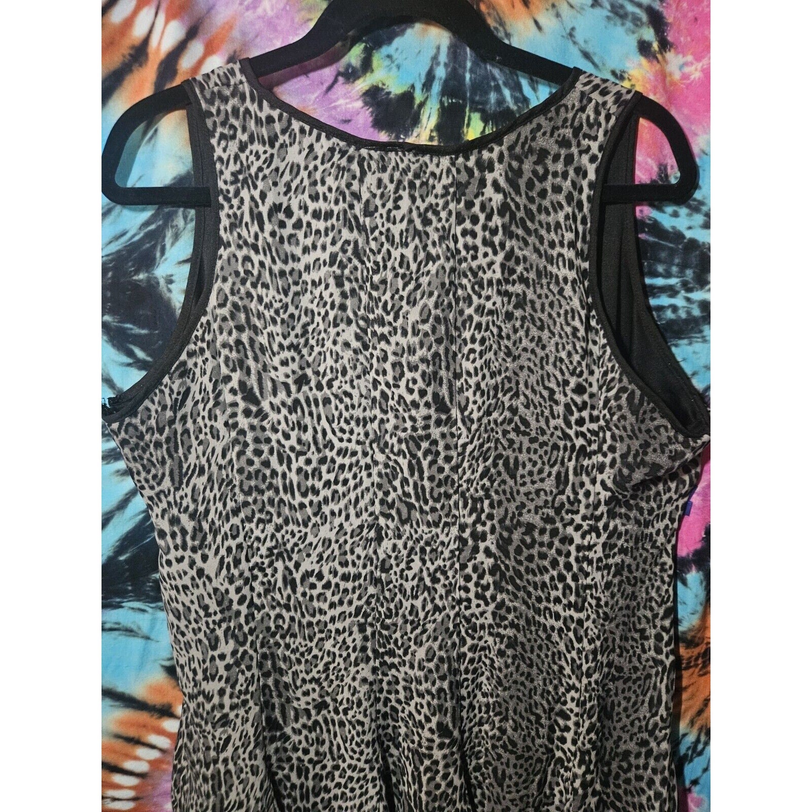 Milano Snow Leopard Tank Short Layered Dress Womens Size 14