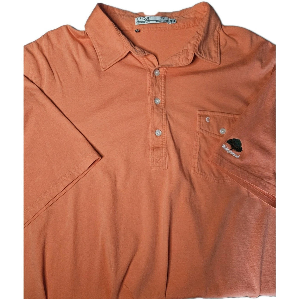 Criquet Organic Cotton Pique Polo Chest Pocket Flap Embroidered Logo Size XXL