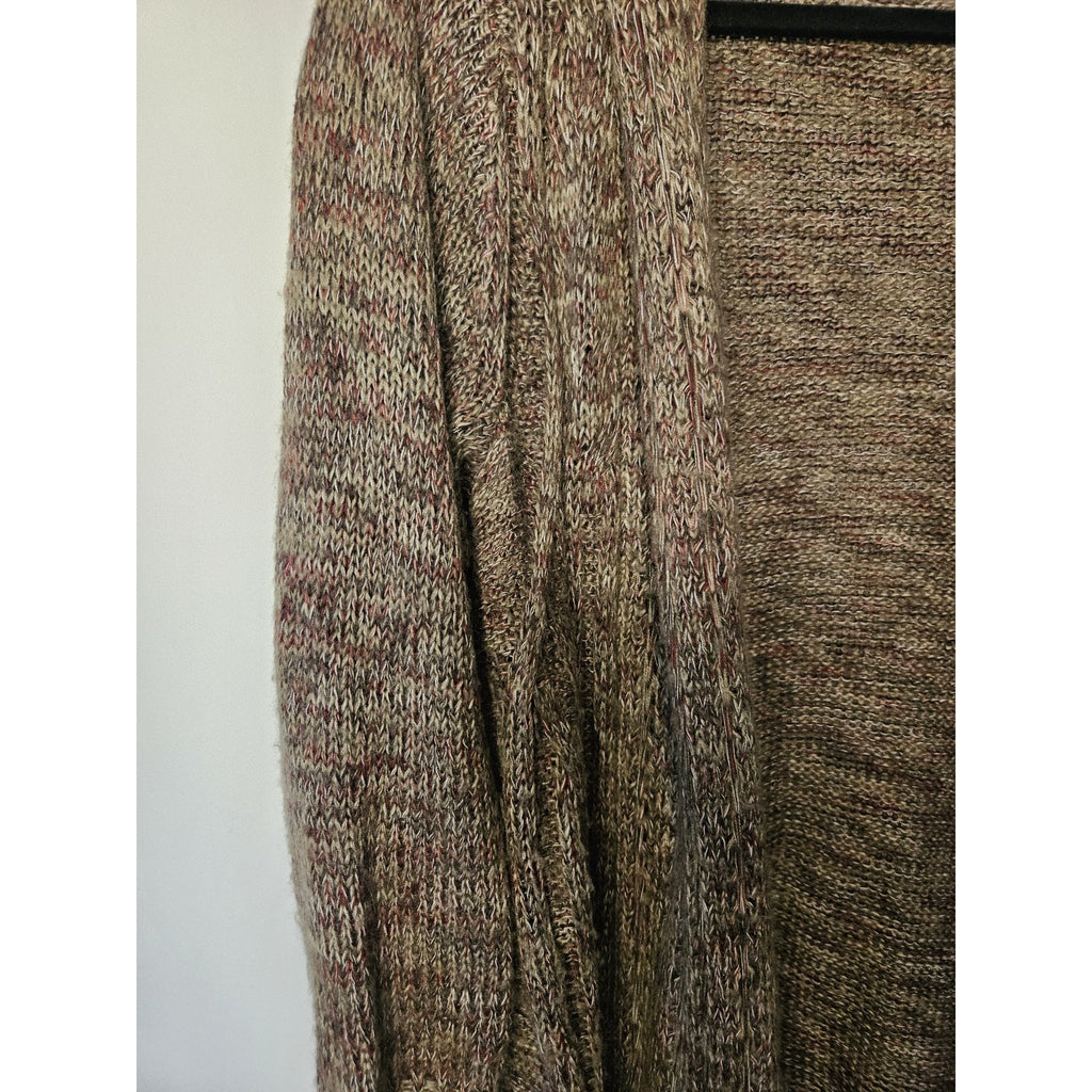 Torrid Cable Cardigan Long Line Sweater Size 1X Brown Open Knit Cardigan