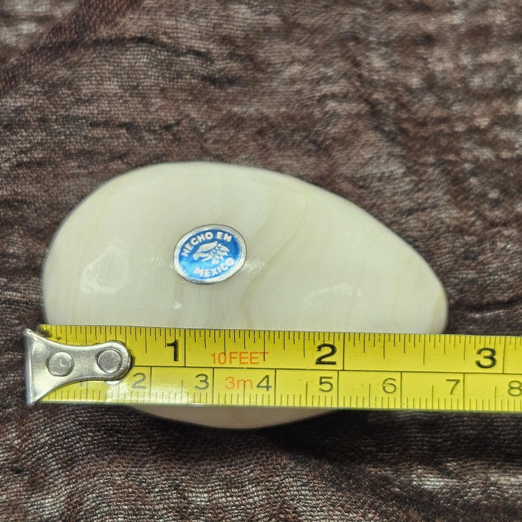 Vtg Natural White Layered Agate, Onyx, Alabaster 6 Eggs Stone Healing Mexico