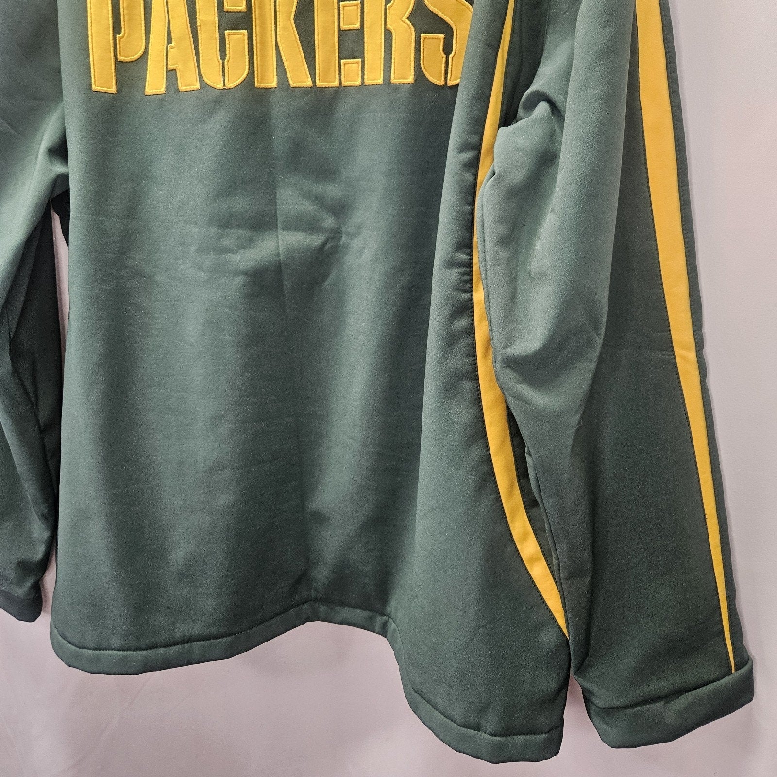 Green Bay Packers NFL Embroidered Football Full Zip Soft Shell Coat Men XXL