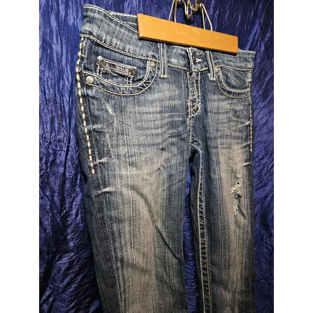BKE Sabrina cropped jeans womens stretch denim distressed size 25 (2) L 23.5"