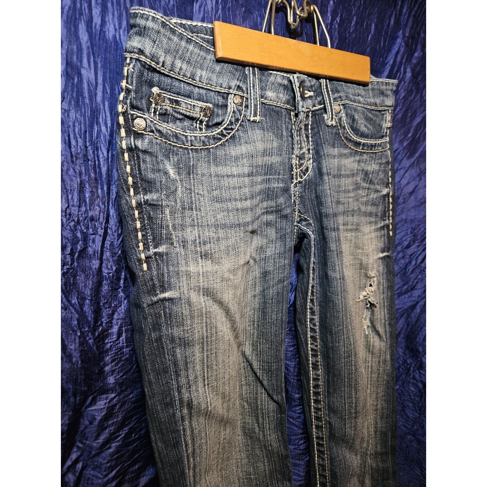 BKE Sabrina cropped jeans womens stretch denim distressed size 25 (2) L 23.5"