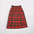 Vtg Scottish Clanwear 100% Pure Wool Red Plaid Tartan Kilt Women's Sz 10 Made UK