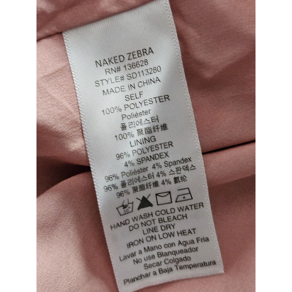 Naked Zebra Strapless Bubble Hemmed Dress Light Pink Women's Small Lo-hi Flowy