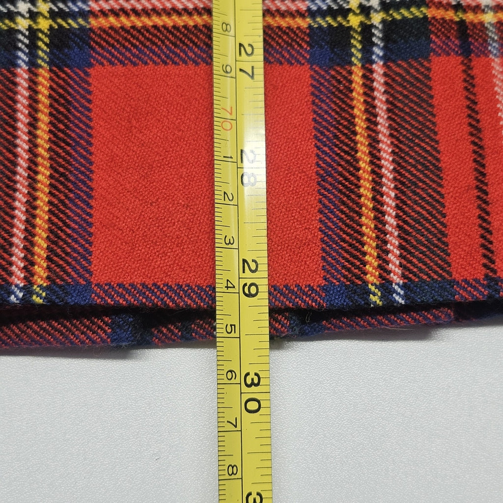 Vtg Scottish Clanwear 100% Pure Wool Red Plaid Tartan Kilt Women's Sz 10 Made UK